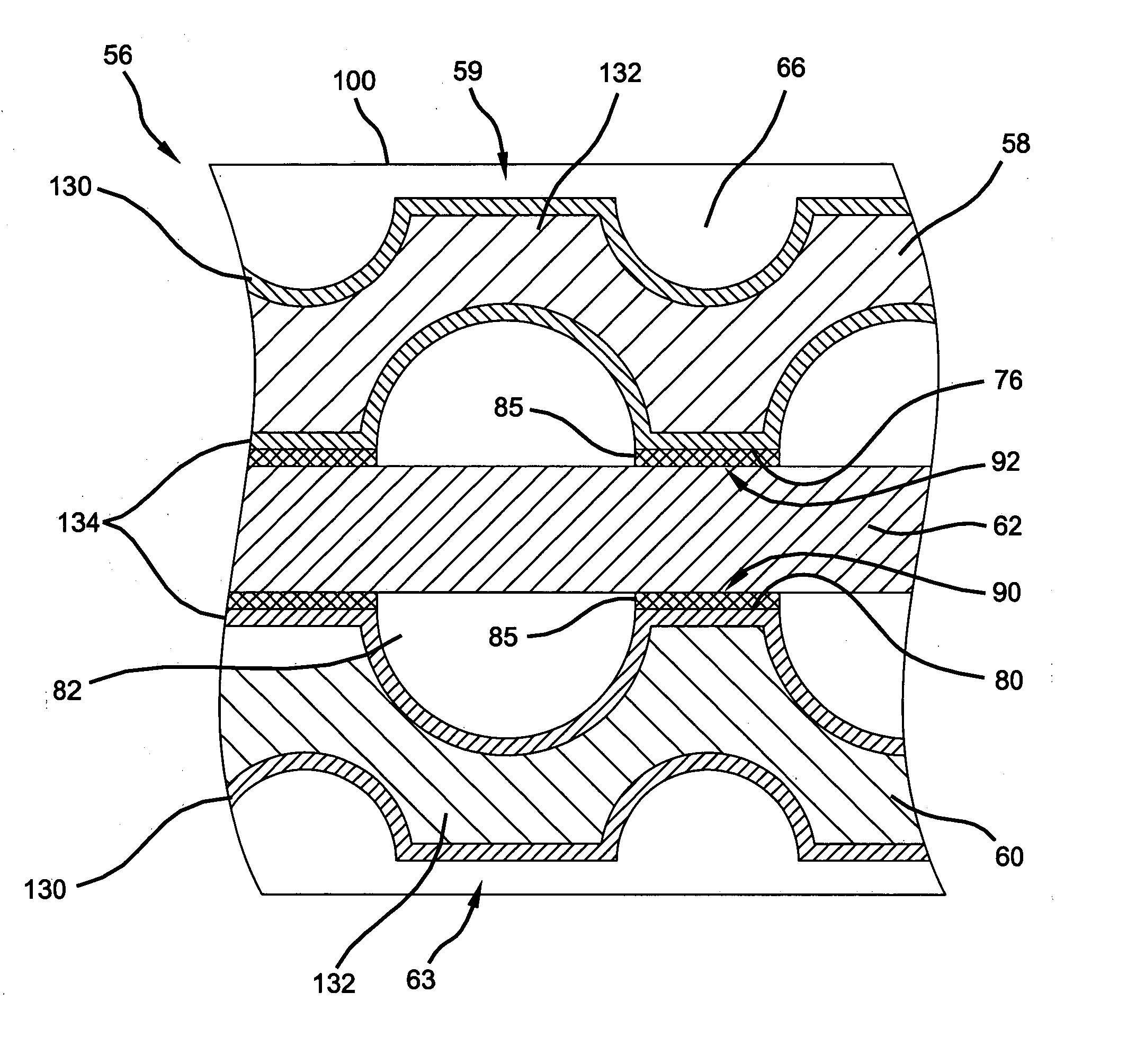 Electrically conductive element treated for use in a fuel cell