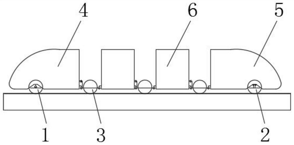 A single-axis tour train articulation system
