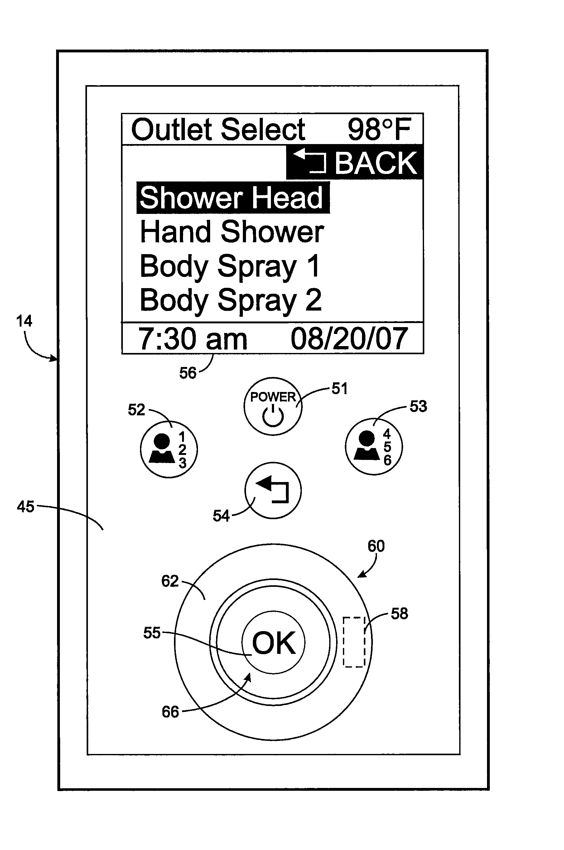 User interface for controlling a bathroom plumbing fixture