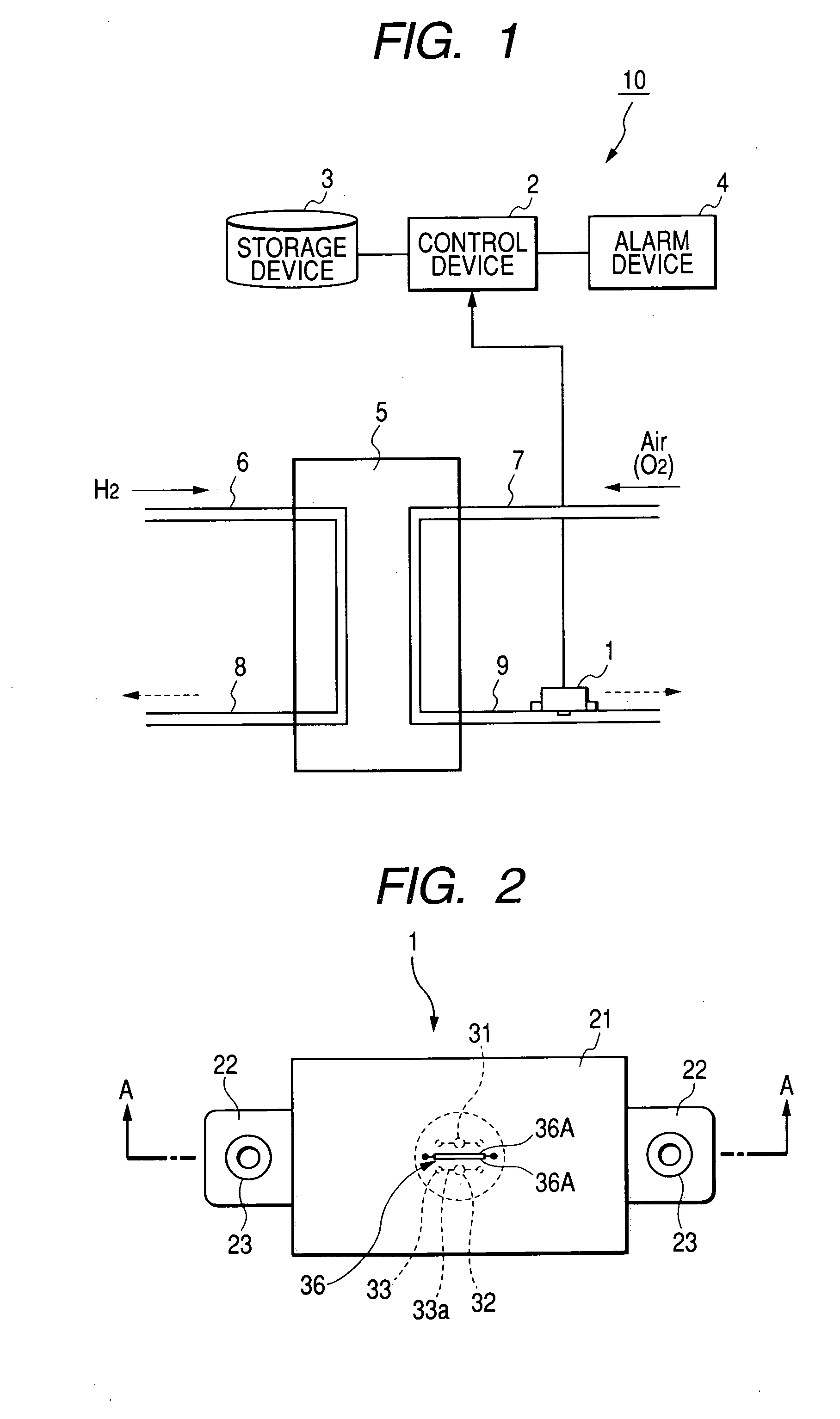 Control device of gas sensor