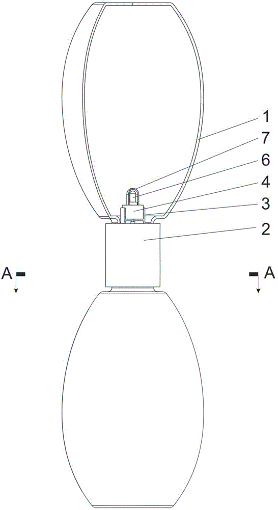 Self-generating liquid hourglass lamp