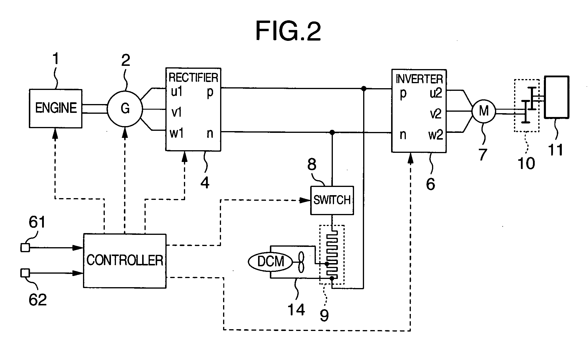 Electric drive system for vehicle, electric control system for vehicle, electric drive method for vehicle