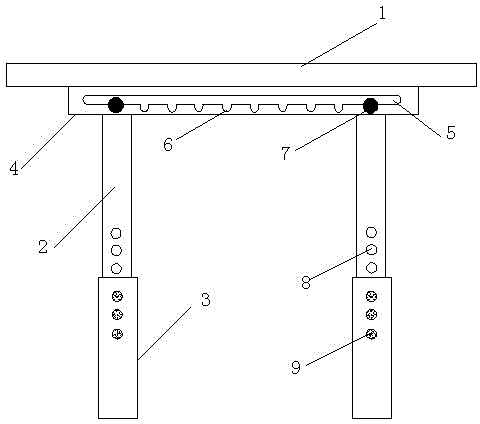 Computer desk with adjustable legs