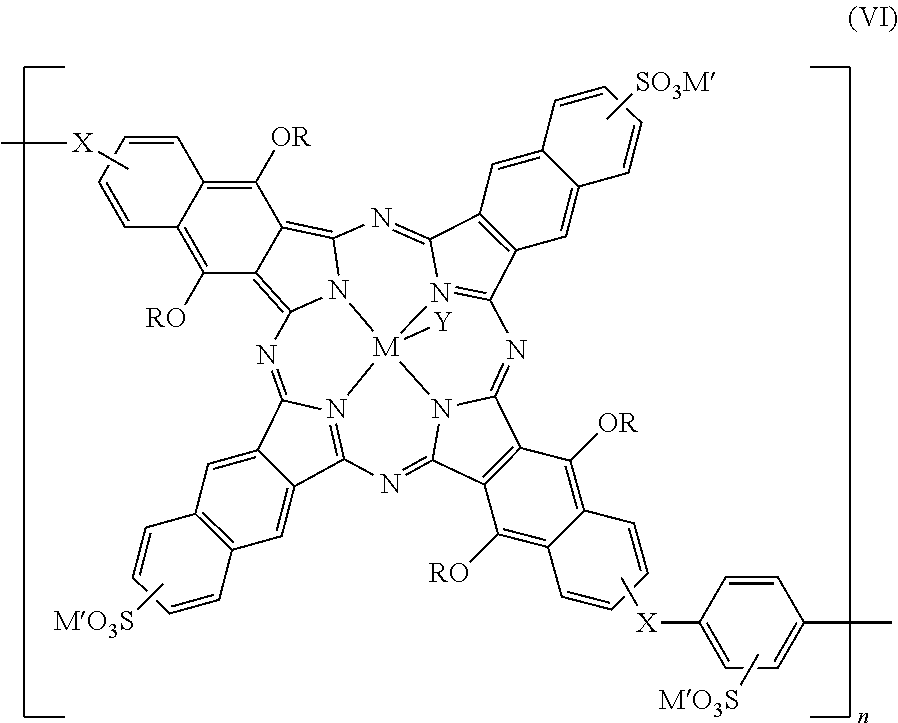 Phthalocyanines and naphthalocyanines with near-ir absorptions for inkjet inks