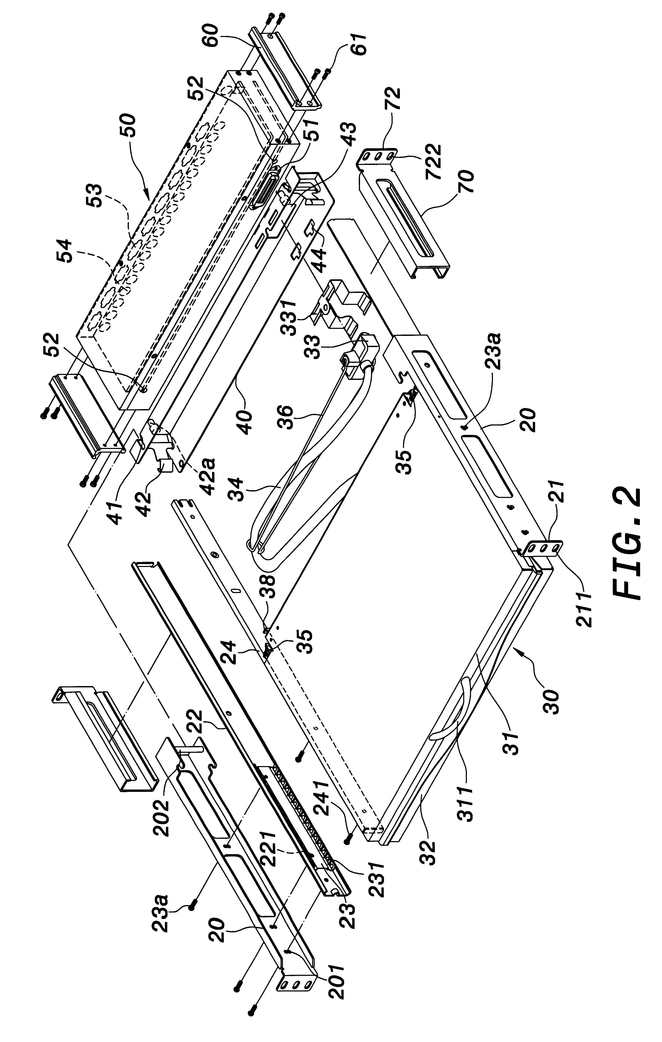Retaining structure for industrial console