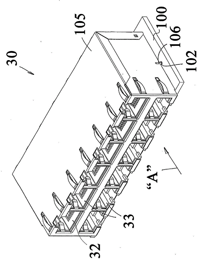 Modular jack and filtering assembly thereof