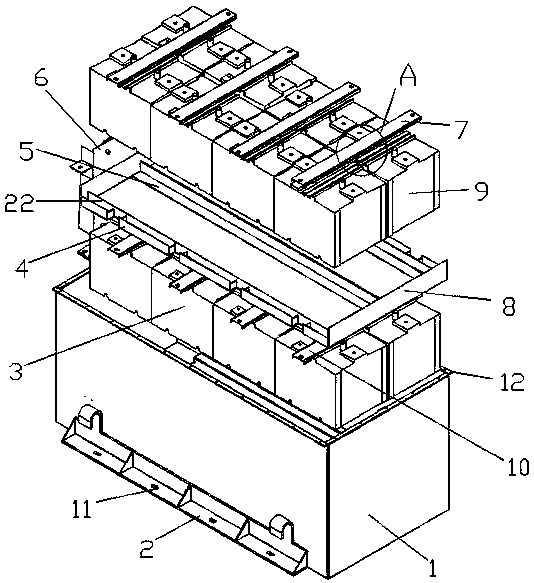 An echelon utilization battery module for an electric forklift truck