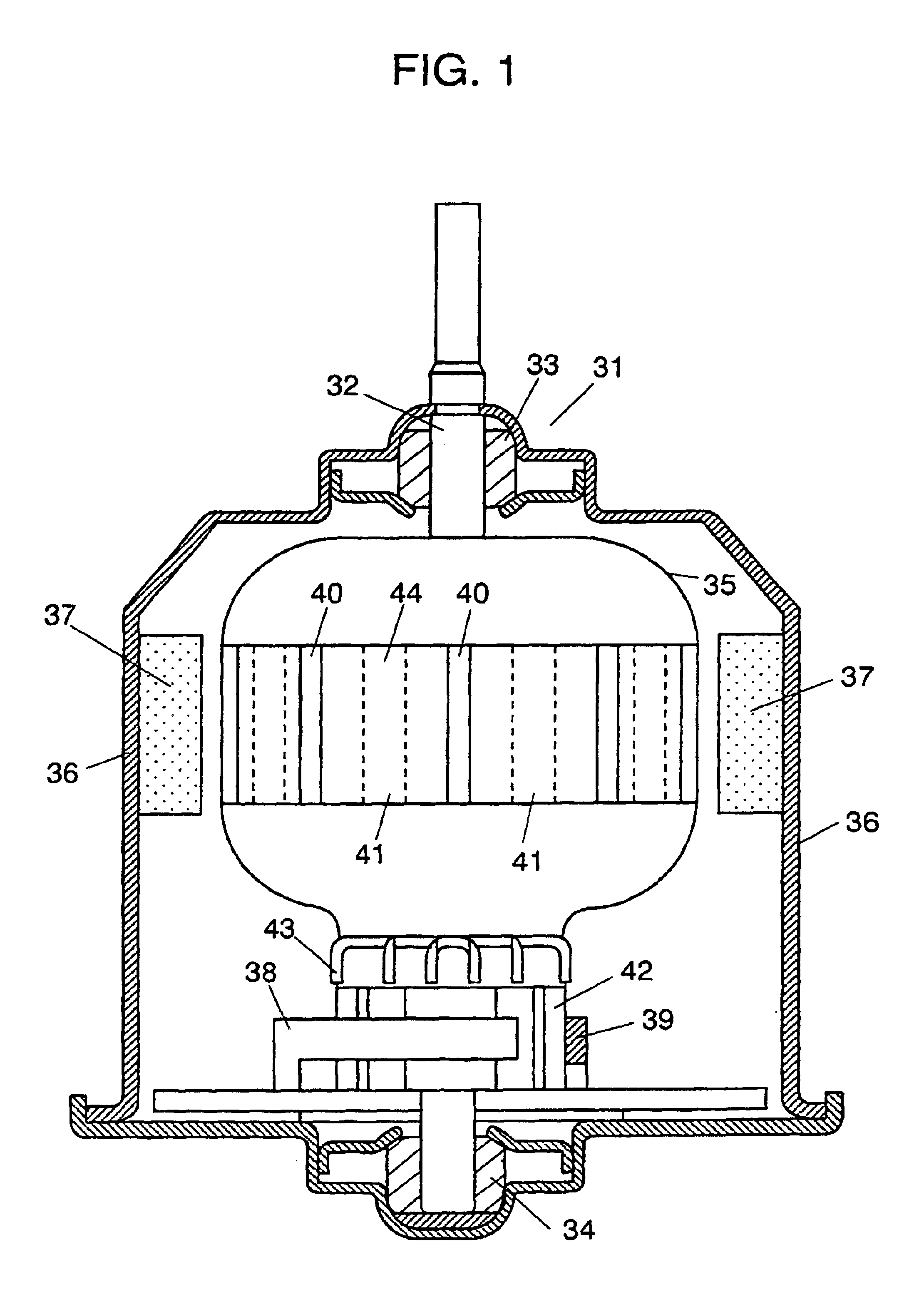 Motor with brush and commutator, and electric apparatus using the same motor