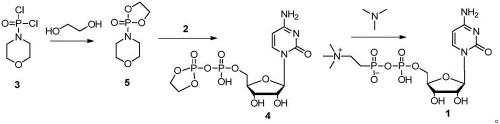 Citicoline and synthesizing method of citicoline not using phosphocholine chloride calcium