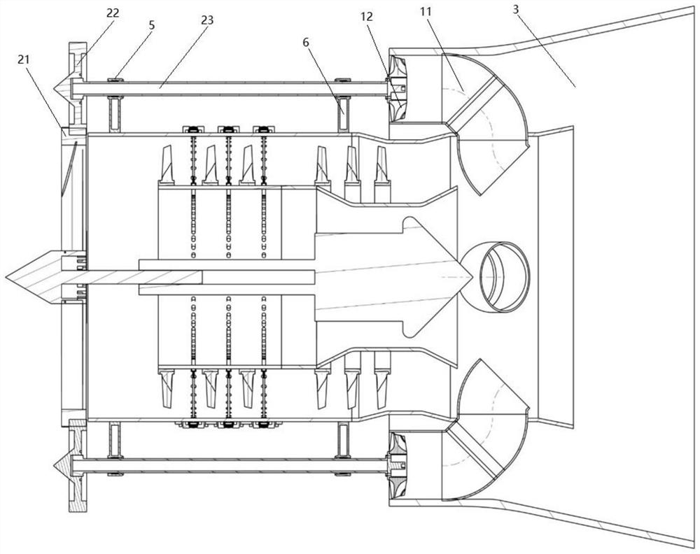 Flow-increasing aero-engine with heat and momentum recovery function