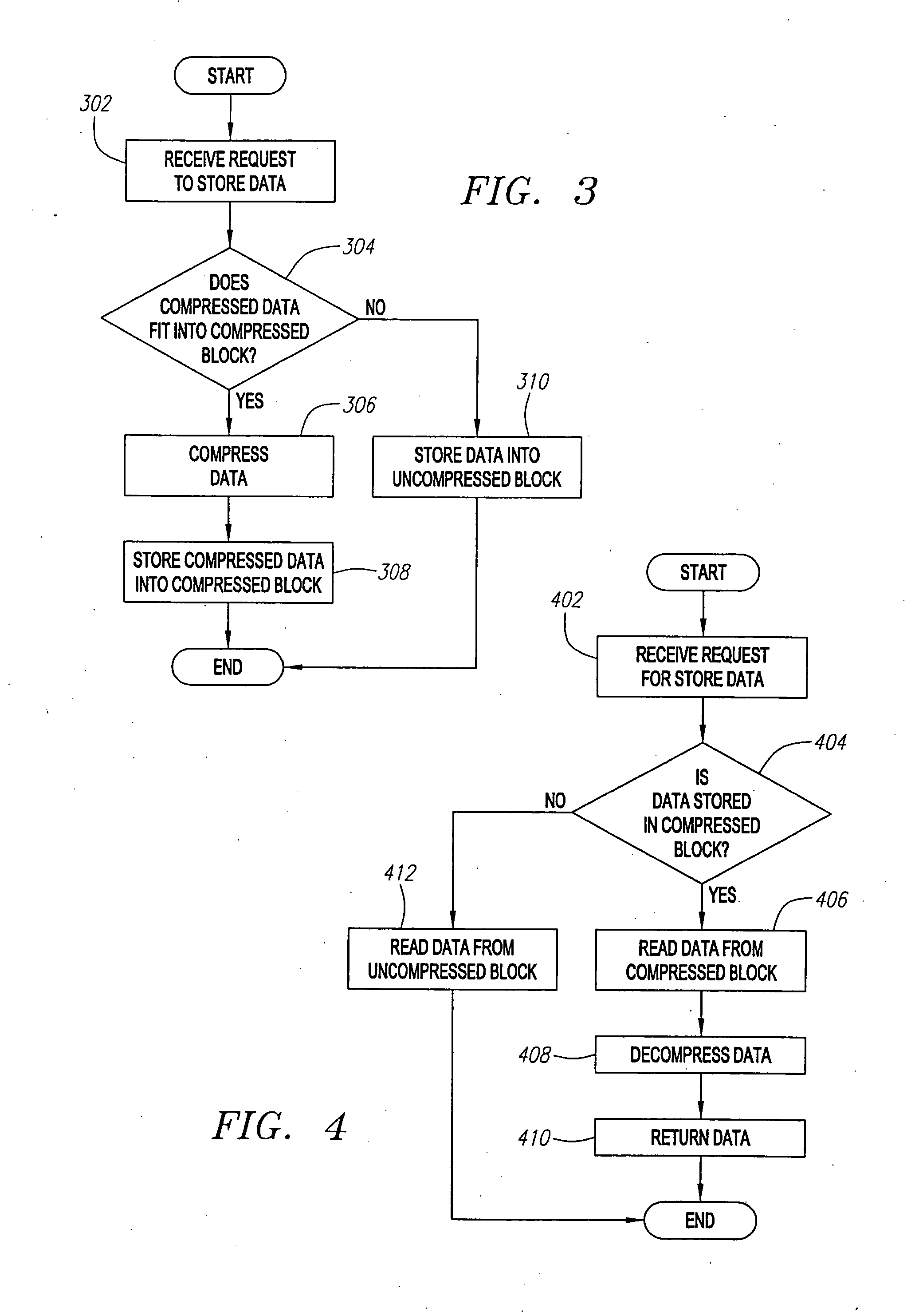 Method and mechanism for on-line data compression and in-place updates