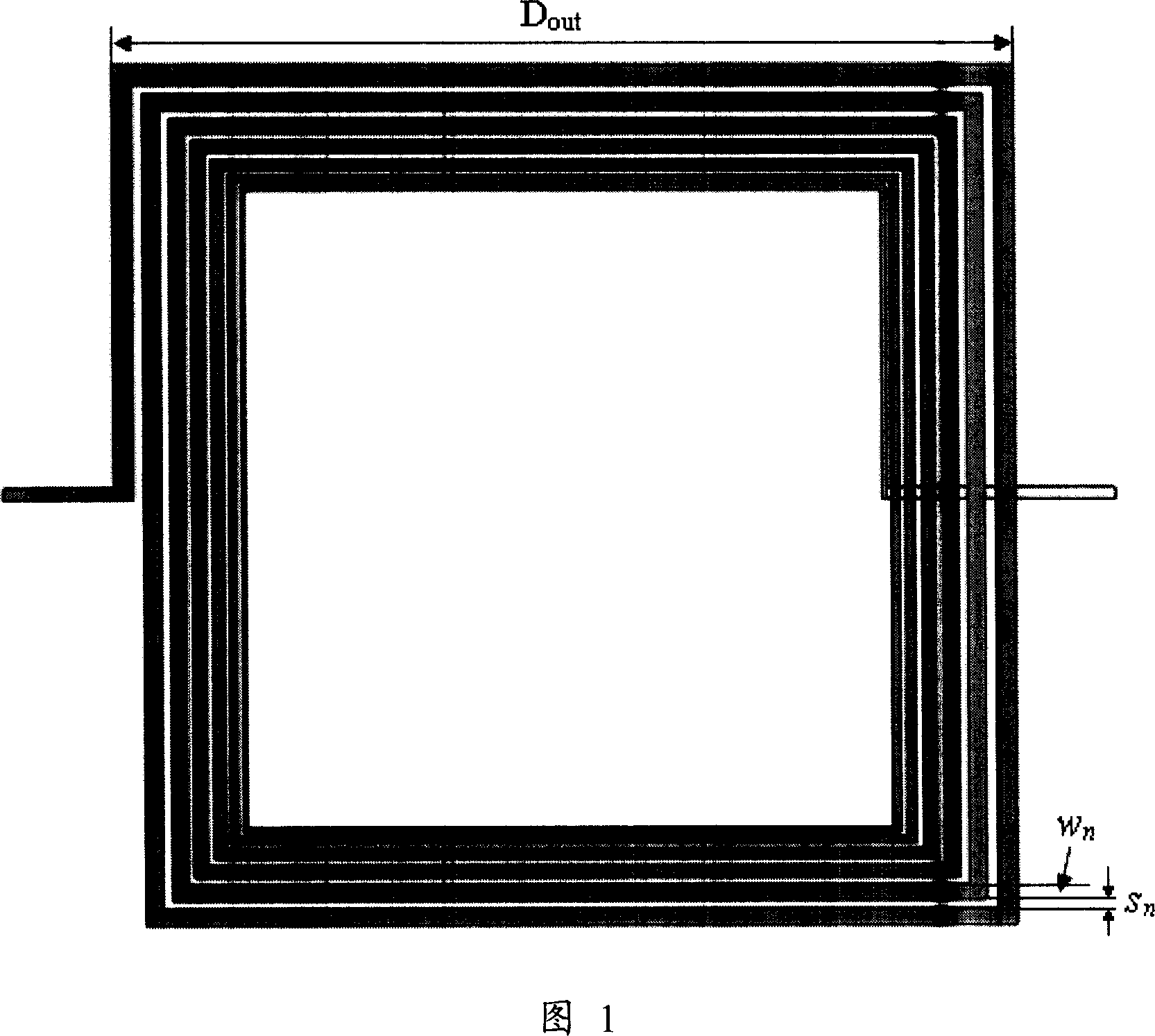 Design method for on-chip spiral inductor with the wearing metal conductor line width and gap