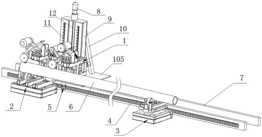 Contact network annular steel pipe column weld joint grinding equipment