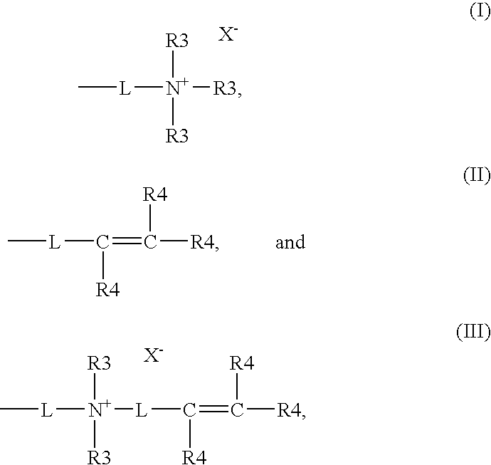 Siloxane prepolymer containing pendant cationic and polymerizable groups