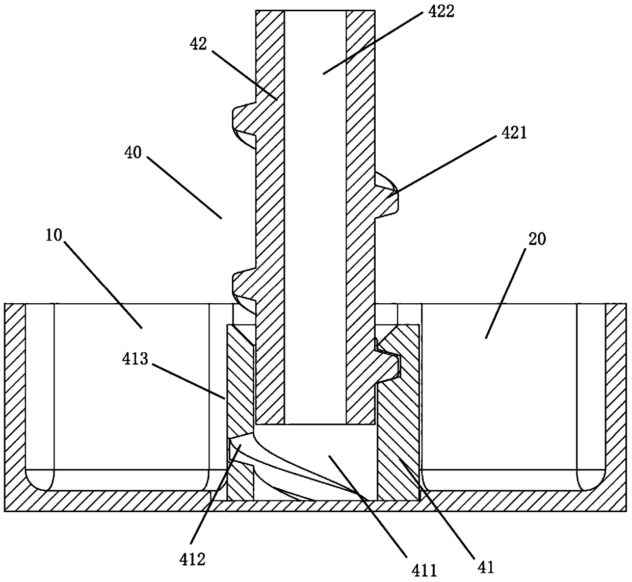 A reagent cartridge provided with a magnetic bead transfer structure