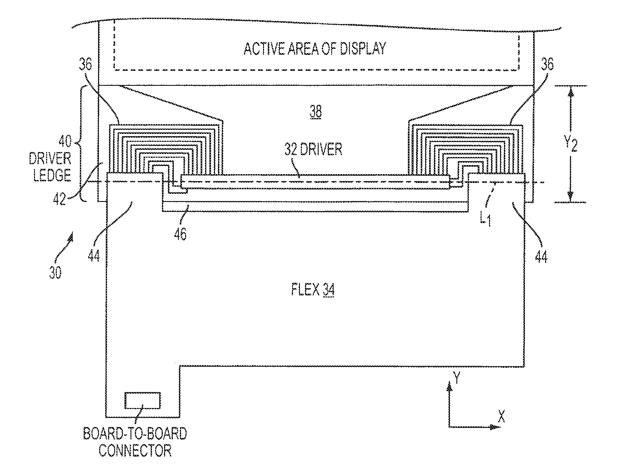 Compact display flex and driver sub-assemblies