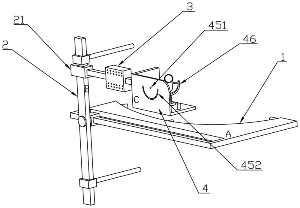 Anteversion angle and abduction angle positioning and guiding device in hip replacement