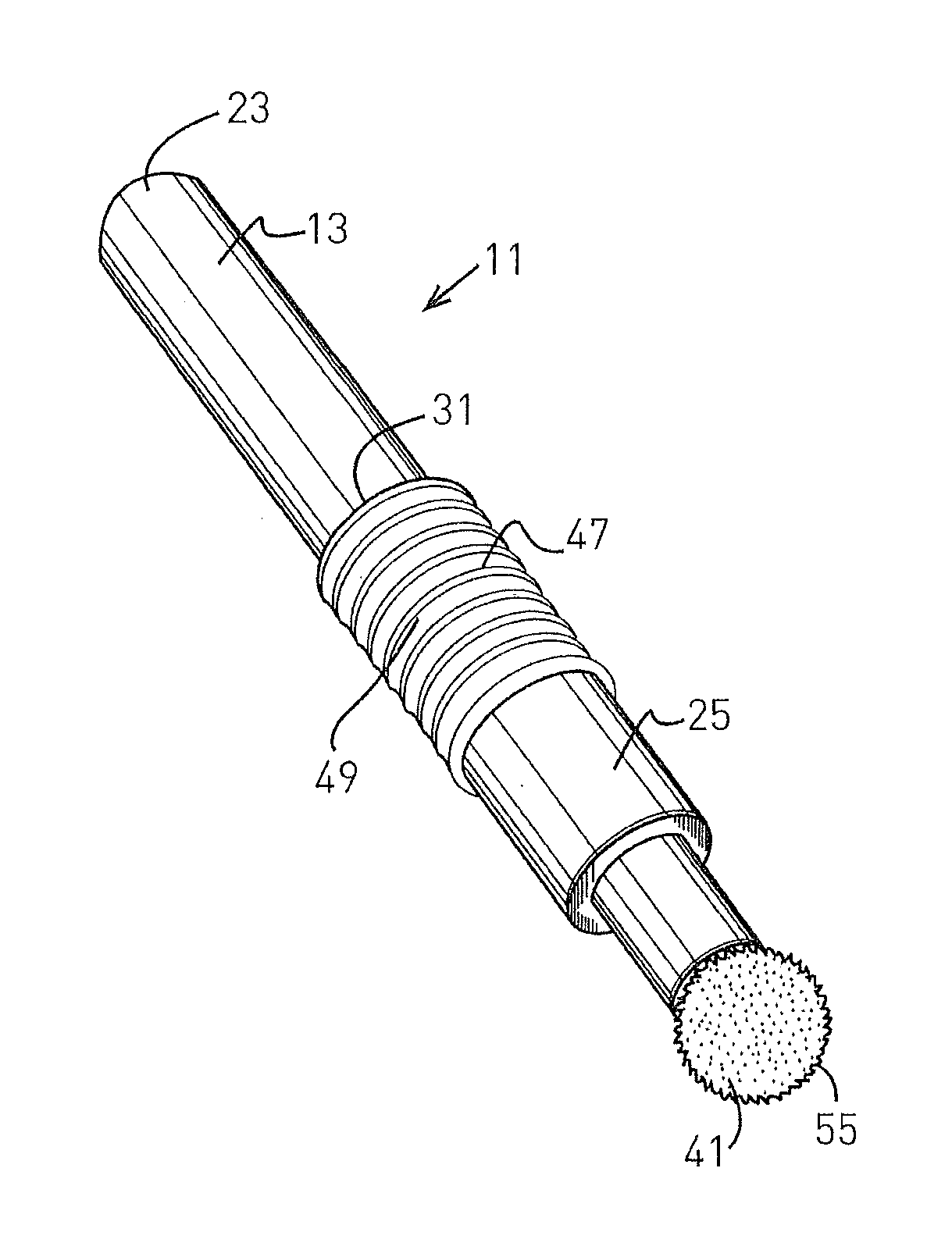 Single and multiple use applicator for volatile fluids having a protective device for guarding against being cut by glass shards formed within the applicator