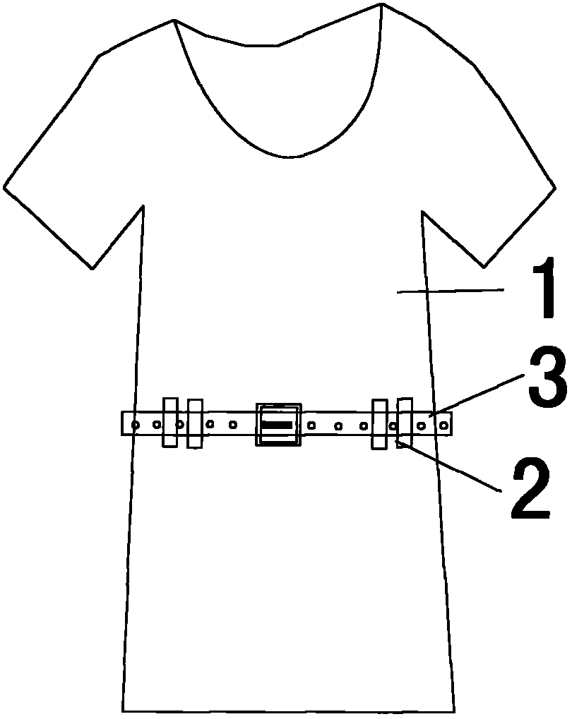 Elastic fabric T-shirt with waistband