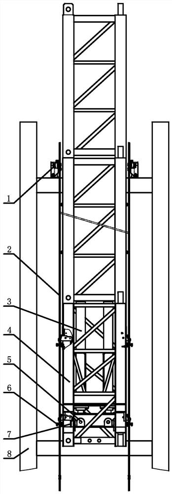 Tower crane climbing belt climbing safety device
