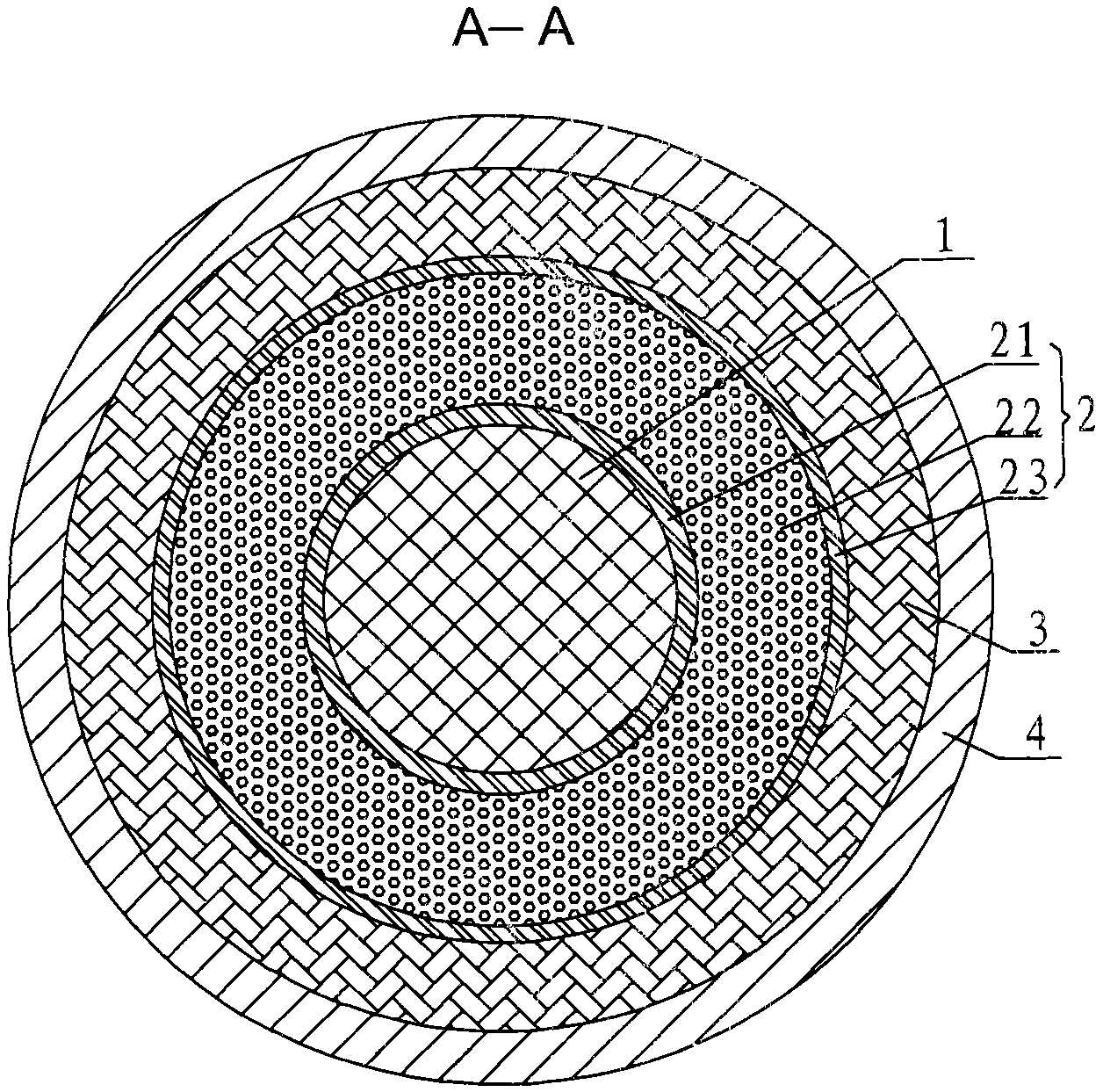 Low-loss broadcasting coaxial cable and manufacturing method thereof