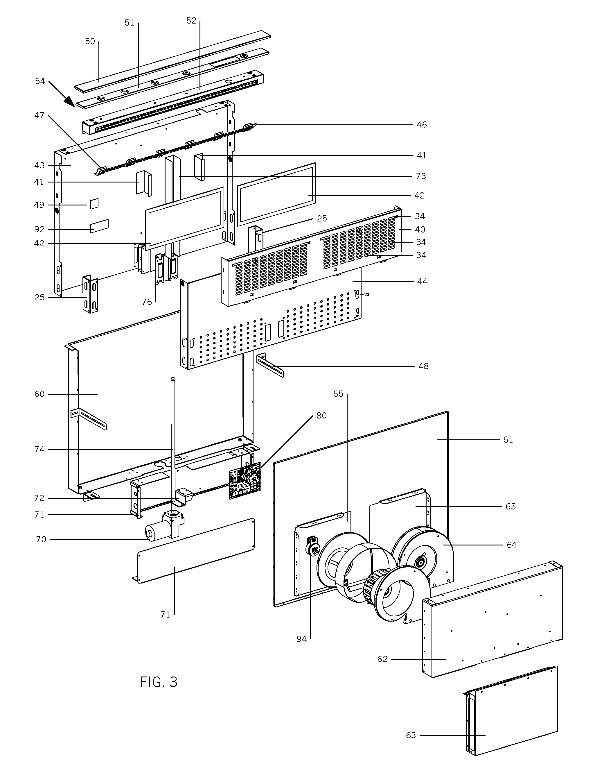 Low depth telescoping downdraft ventilator