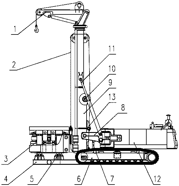Drilling machine capable of pressing and pulling protective case
