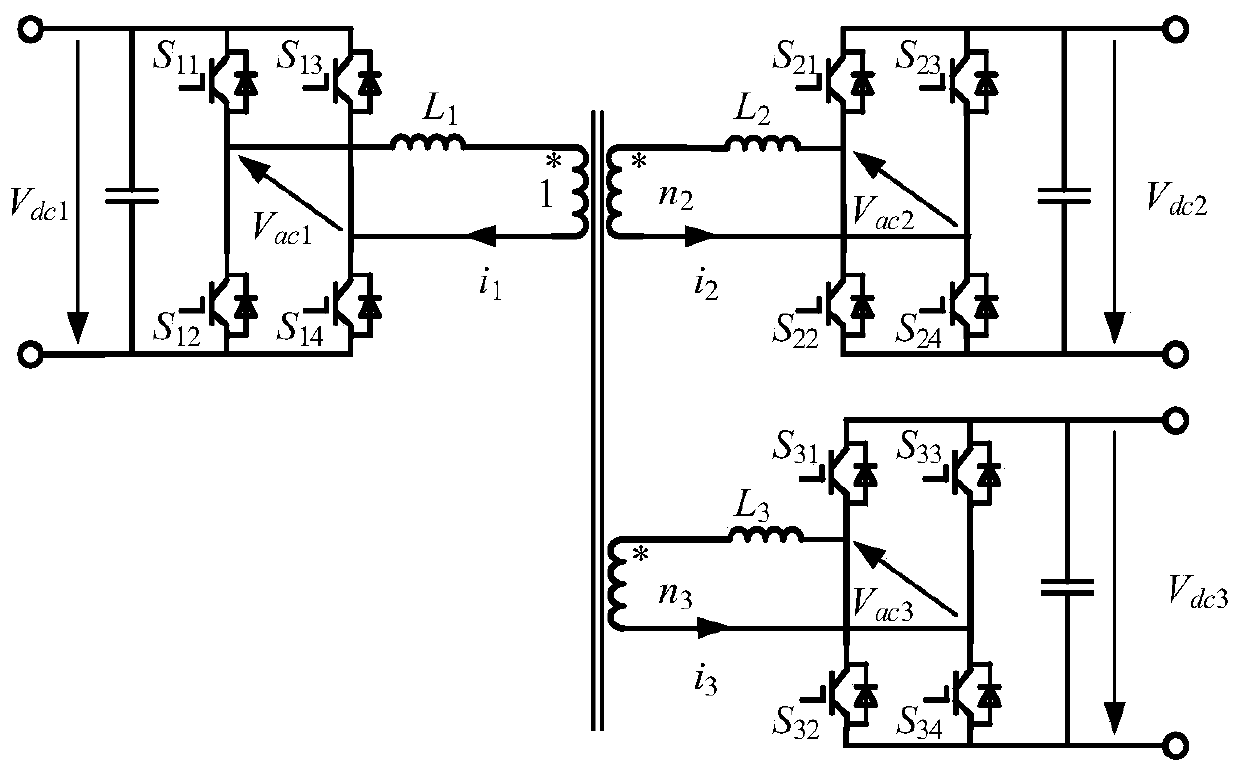 Method for suppressing transient DC bias of three-port isolated DC/DC converter