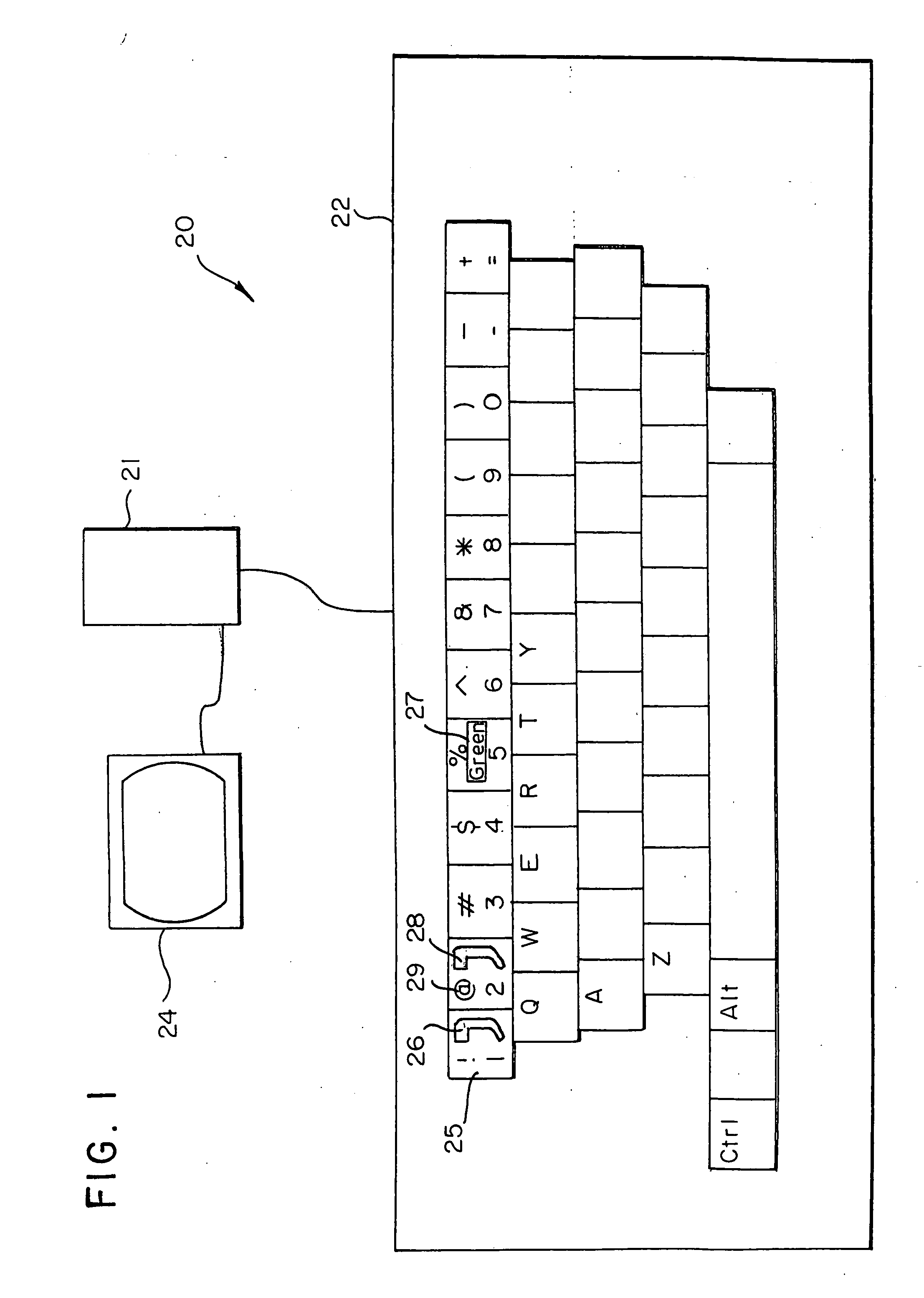 Color encoded keyboard and method