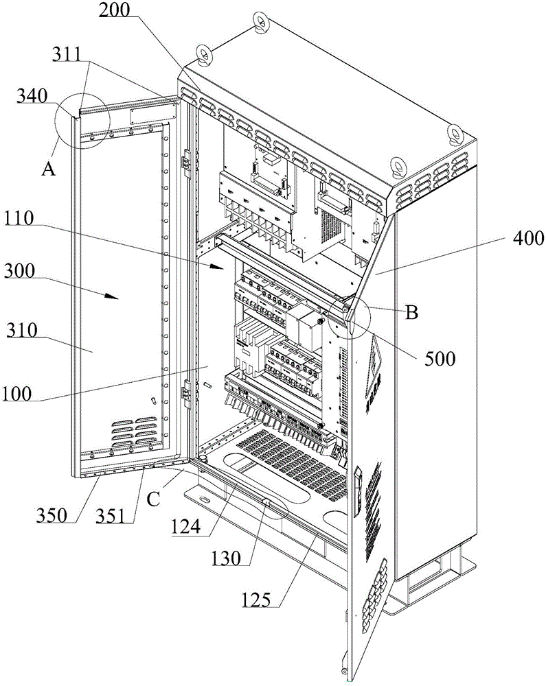 Hinged door waterproof structure and cabinet having the same