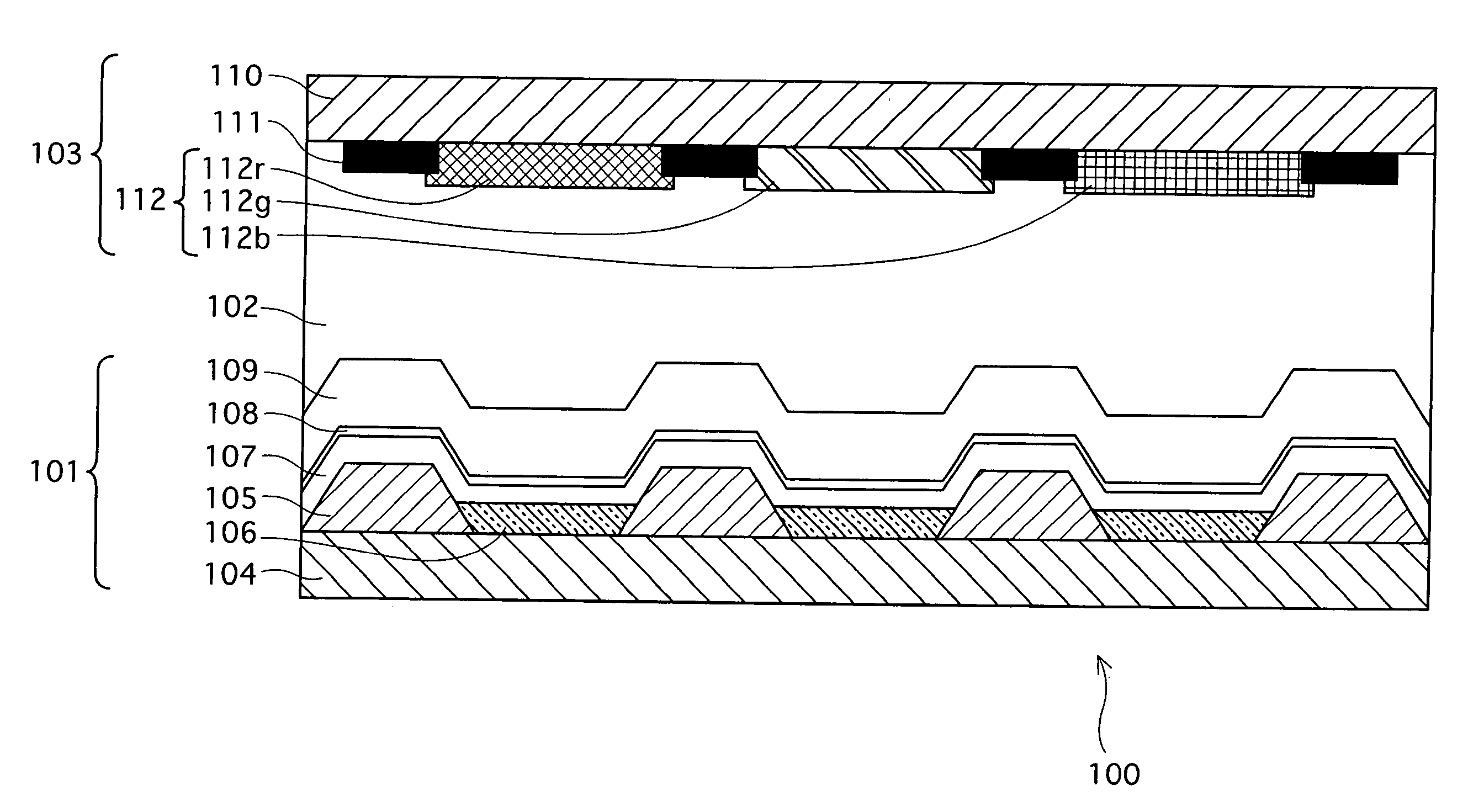 Light emitting display apparatus having excellent color reproducibility