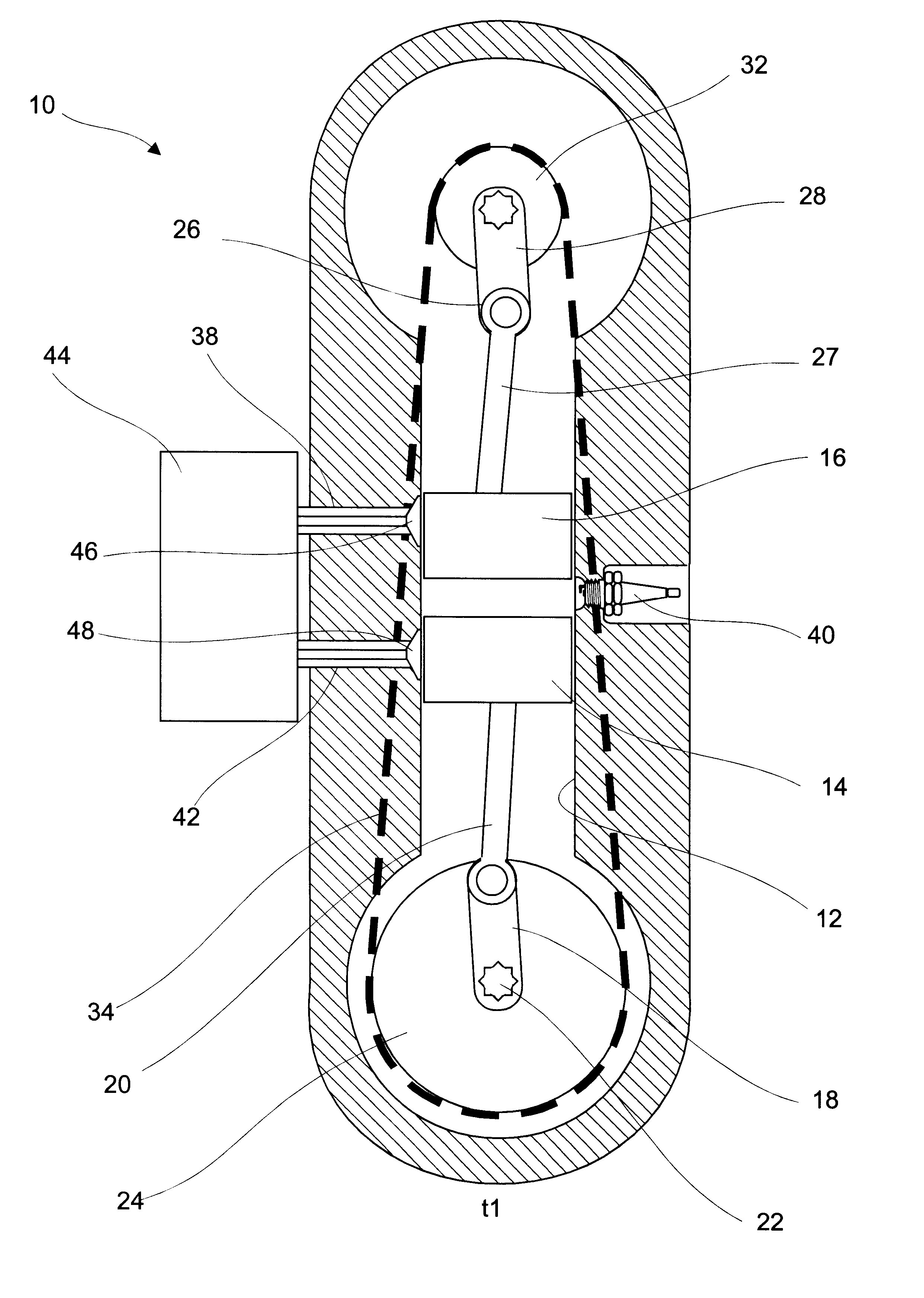 Variable compression and asymmetrical stroke internal combustion engine