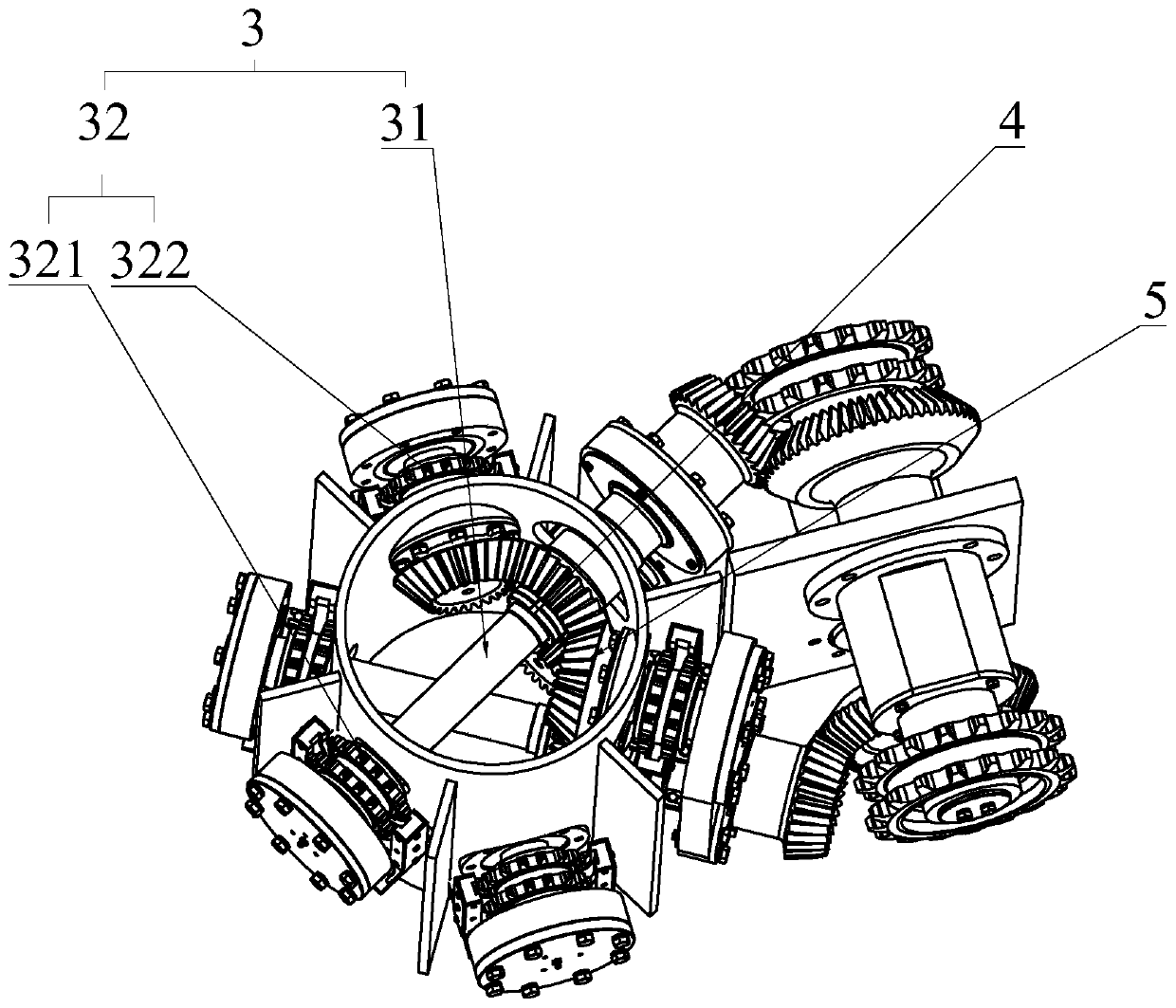 Chain driving system on stand column