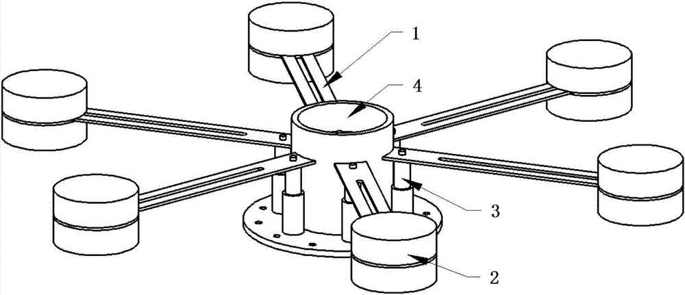 Distributed type fan blade type tuned mass damper device