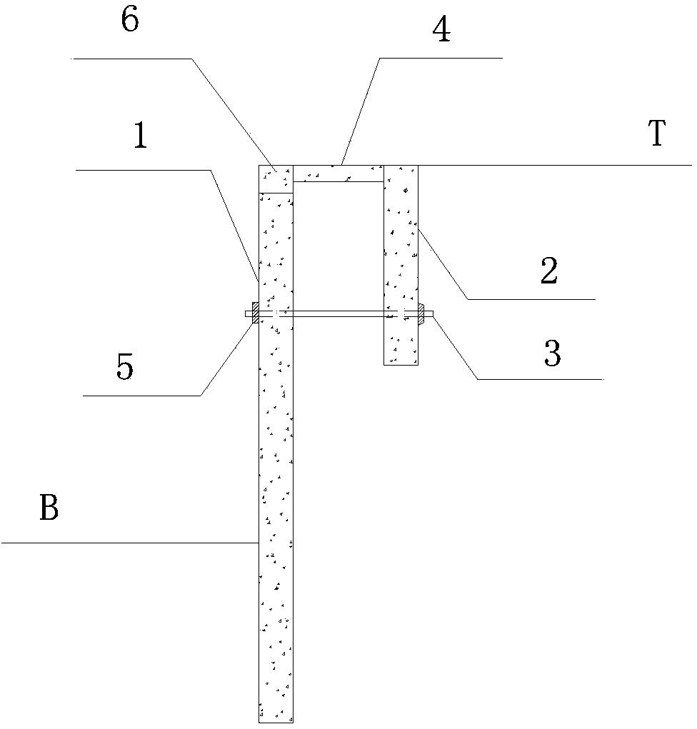 Anchorage-type foundation pit reinforcing structure and construction method thereof