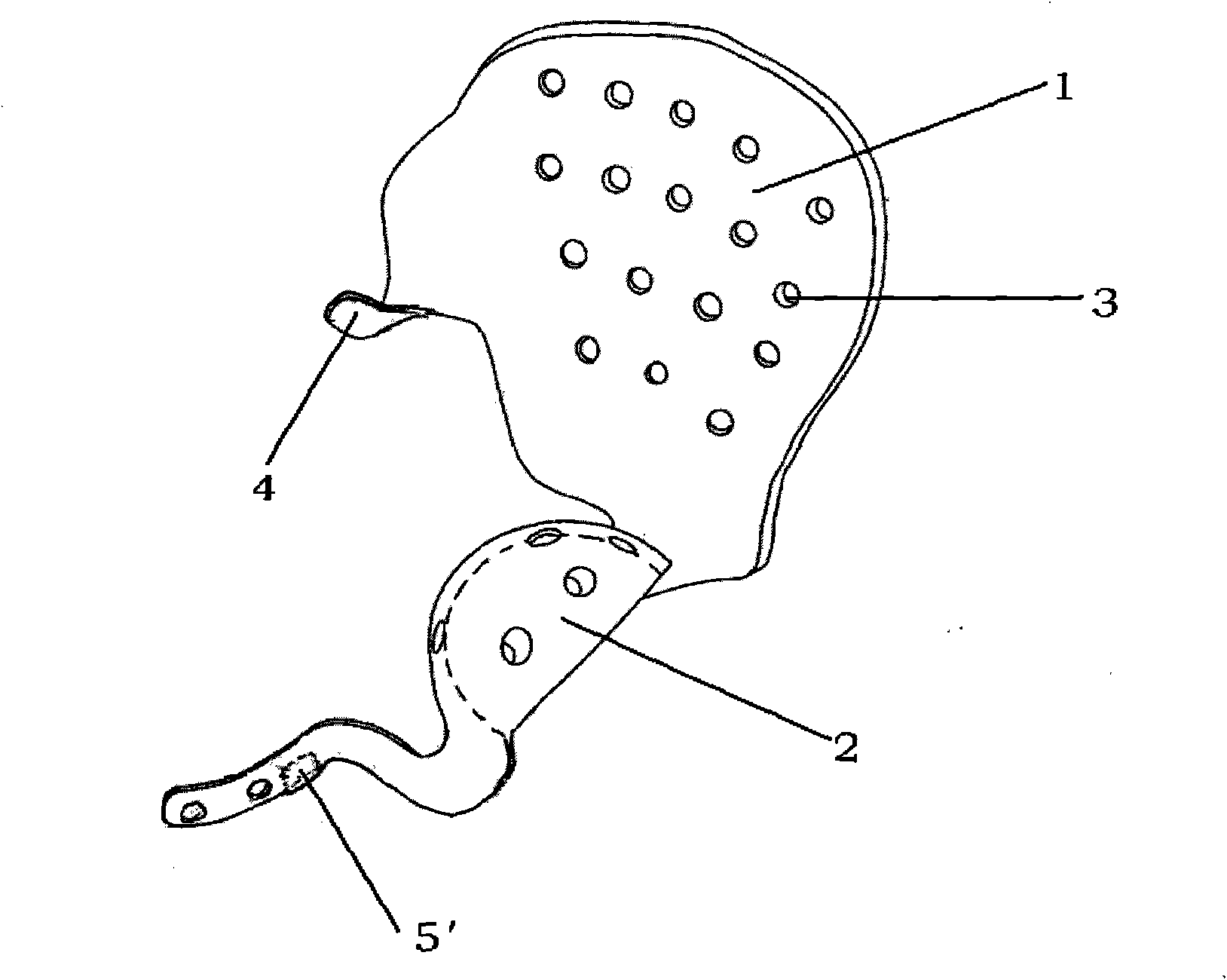 Artificial half pelvic prosthesis with support structure
