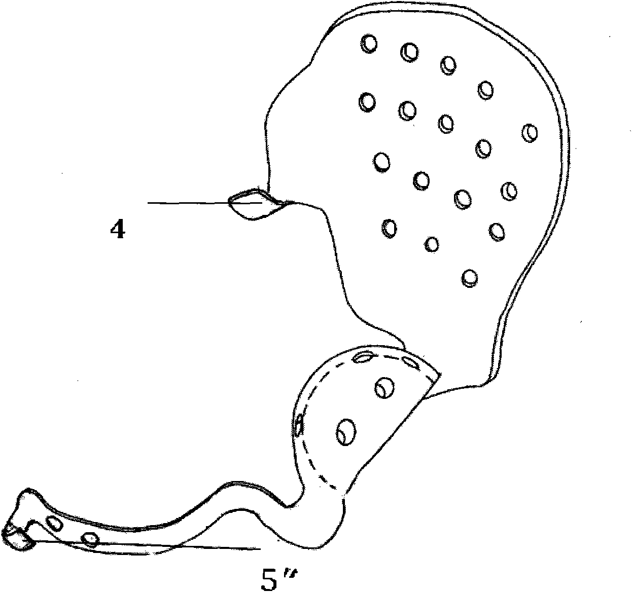 Artificial half pelvic prosthesis with support structure