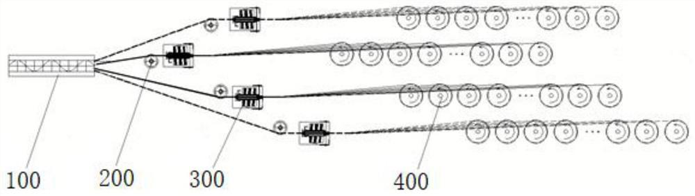 Internal grouping type yarn winding water-blocking system of high-density optical cable