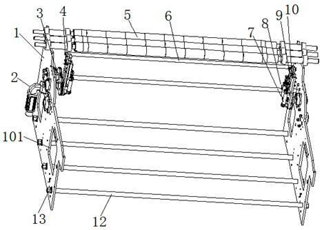 Automatic bobbin changing device of non-woven fabric winding machine