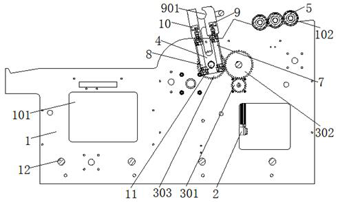 Automatic bobbin changing device of non-woven fabric winding machine