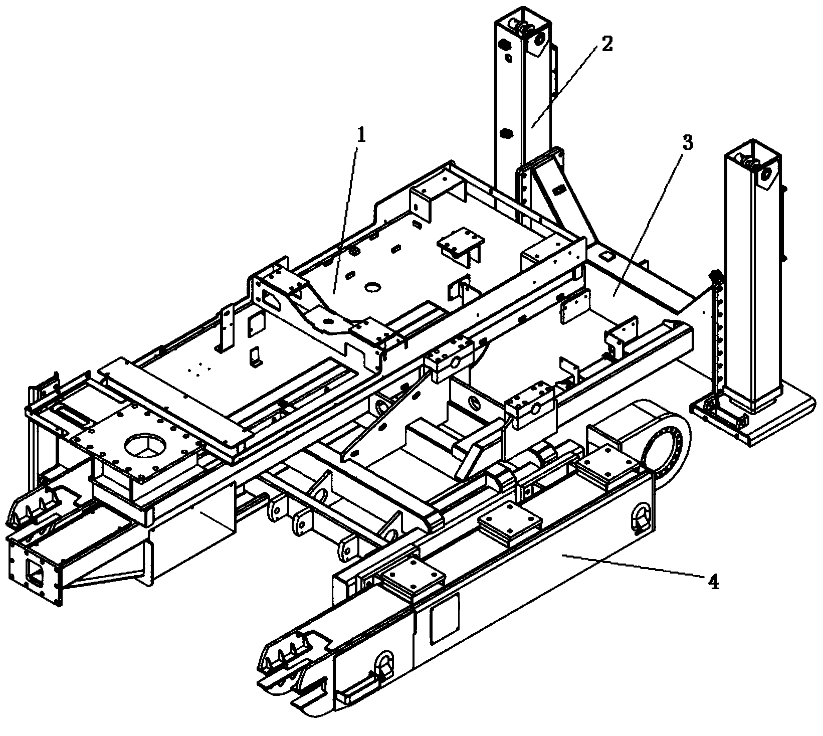 Horizontal guiding drilling machine chassis