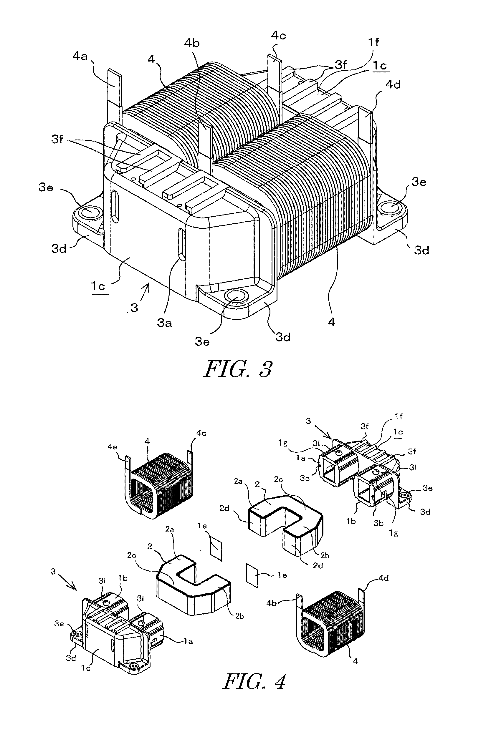 Resin-mold core and reactor using the same