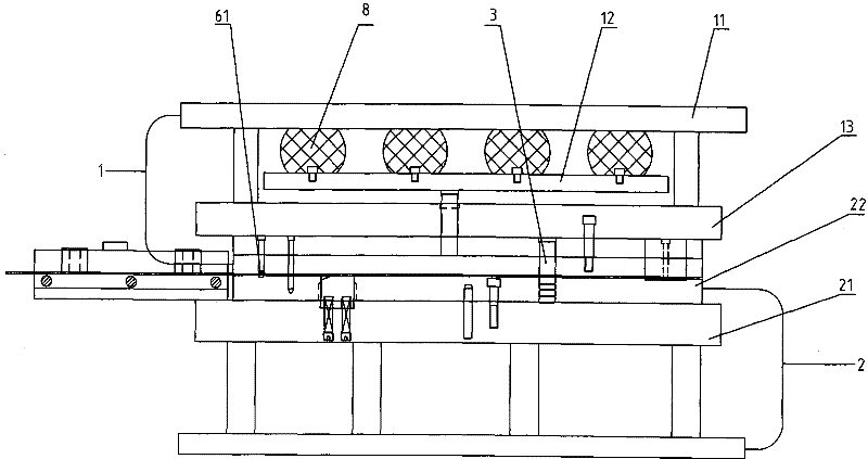 Method and die for continuous production of one group of asymmetric hinge blades
