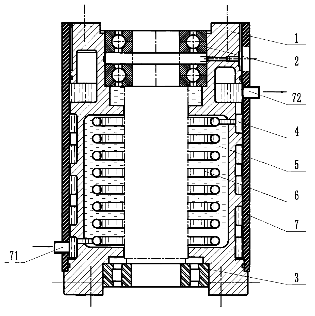 Waste heat discharge pump shaft cooling structure