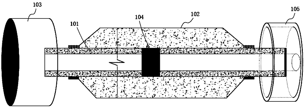 Grouting device and in-hole segmented grouting method for a plurality of solution cavities