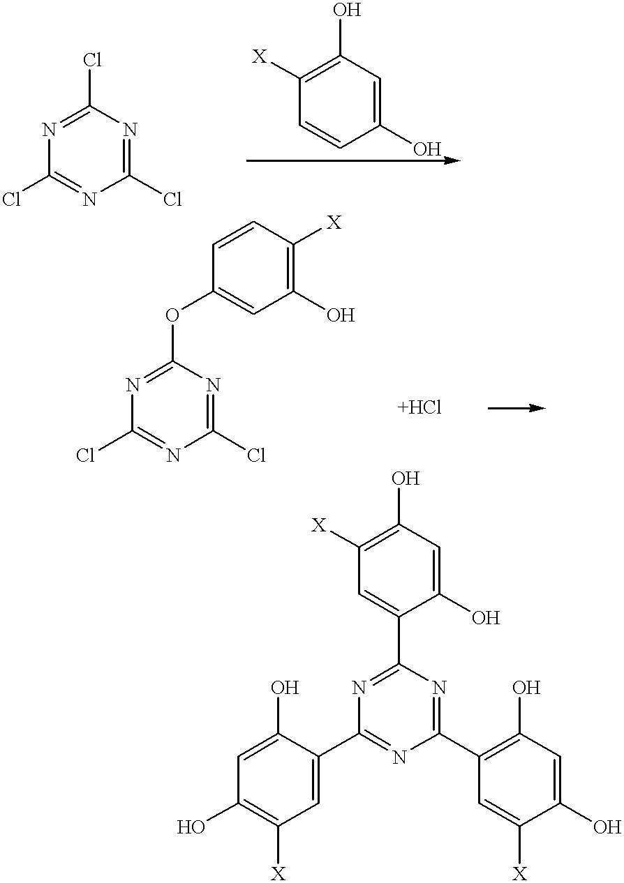Methods for the preparation of tris-aryl-o-hydroxyphenyl-s-triazines
