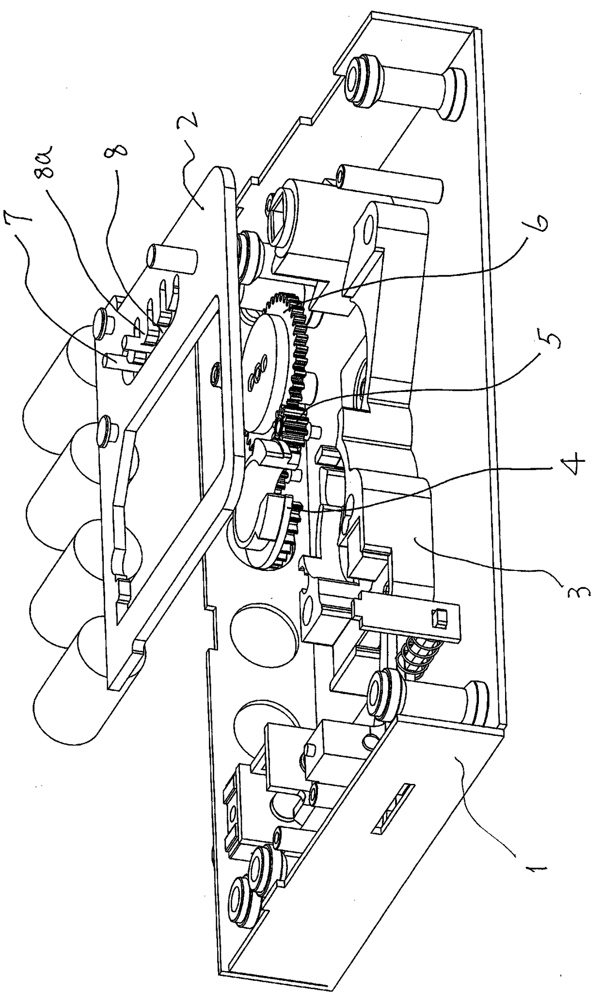 A gear transmission mechanism of a door lock