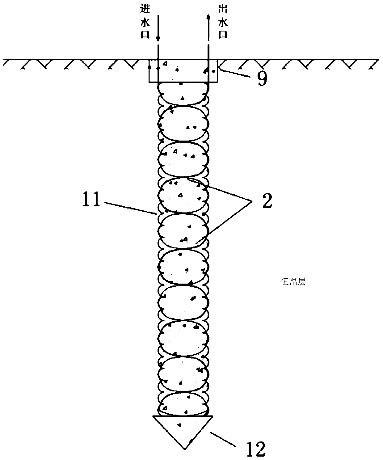 Plastic sleeve energy source pile structure and construction method