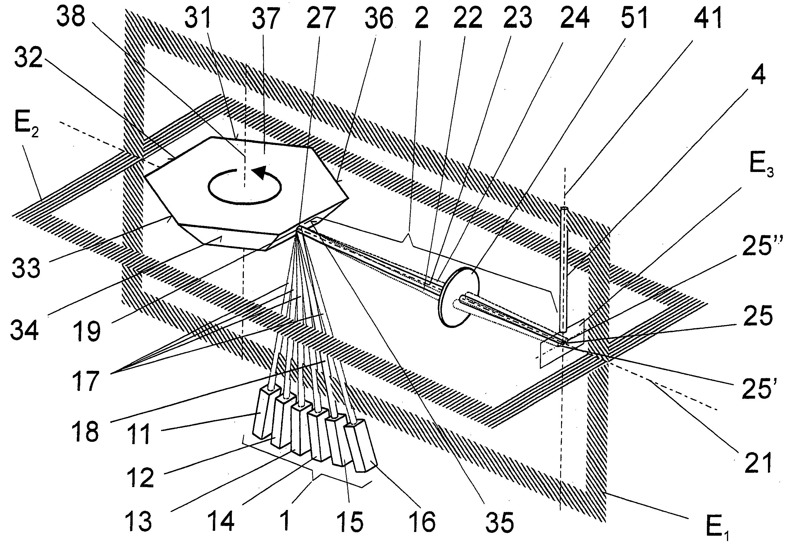Arrangement for the generation of a pulsed laser beam of high average output