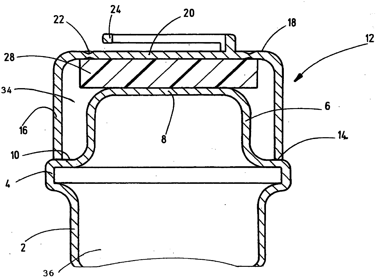 Method for producing closure in container made of plastic
